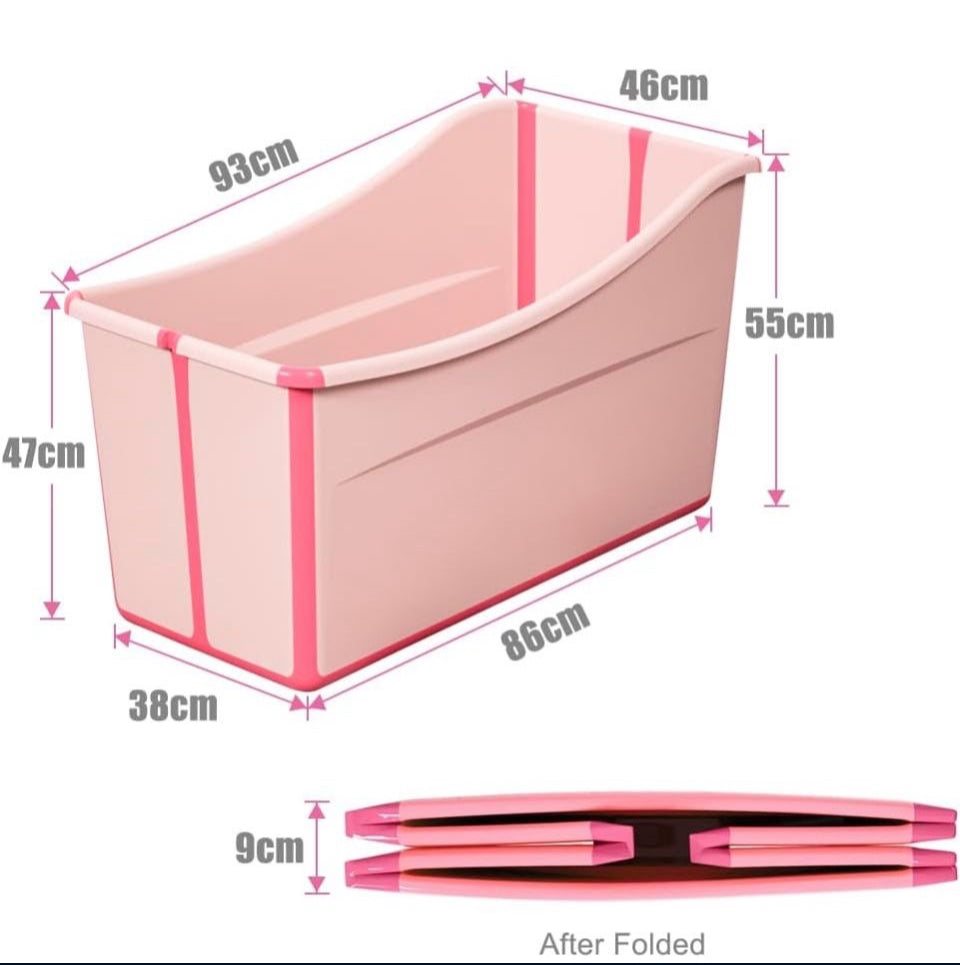 Joyingbaby Large Foldable Bathtub for Toddler Collapsible Baby Bathtub Portable Bath tub Lightweight for Children Twins Petite Adult
