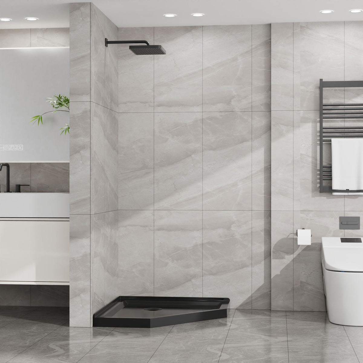 Goodyo - Neo-Angle Shower Base - Black