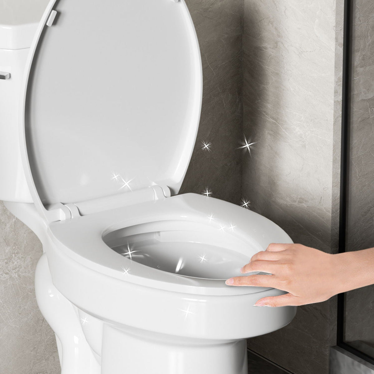 Gloss 2 Piece Toilet With 1.28 Gpf Tornado Flush, Rimless Bowl, Soft Closing Seat - Gloss White