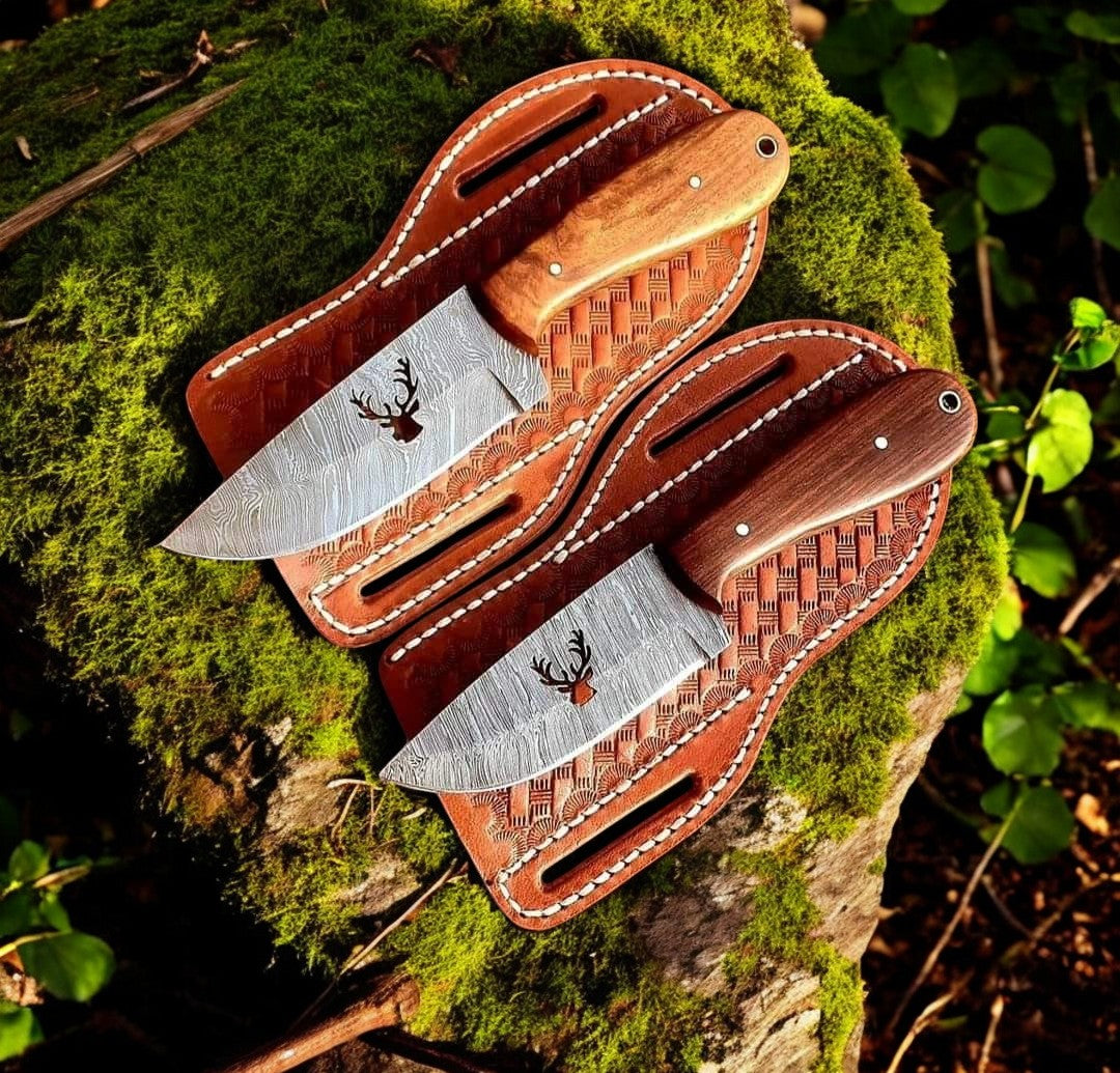 Ranch Cowboy Knives and Sheaths – Handmade Wirecut Damascus Blades