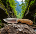 Vintage Western Knife – Rasp Steel 8.25" Full Tang with Walnut Wood Handle & Leather Sheath