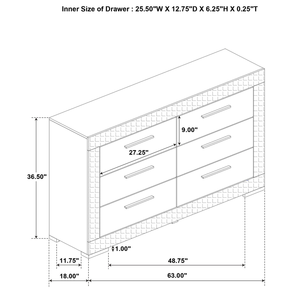 Pierce - 4 Piece Bedroom Set With LED Lighting