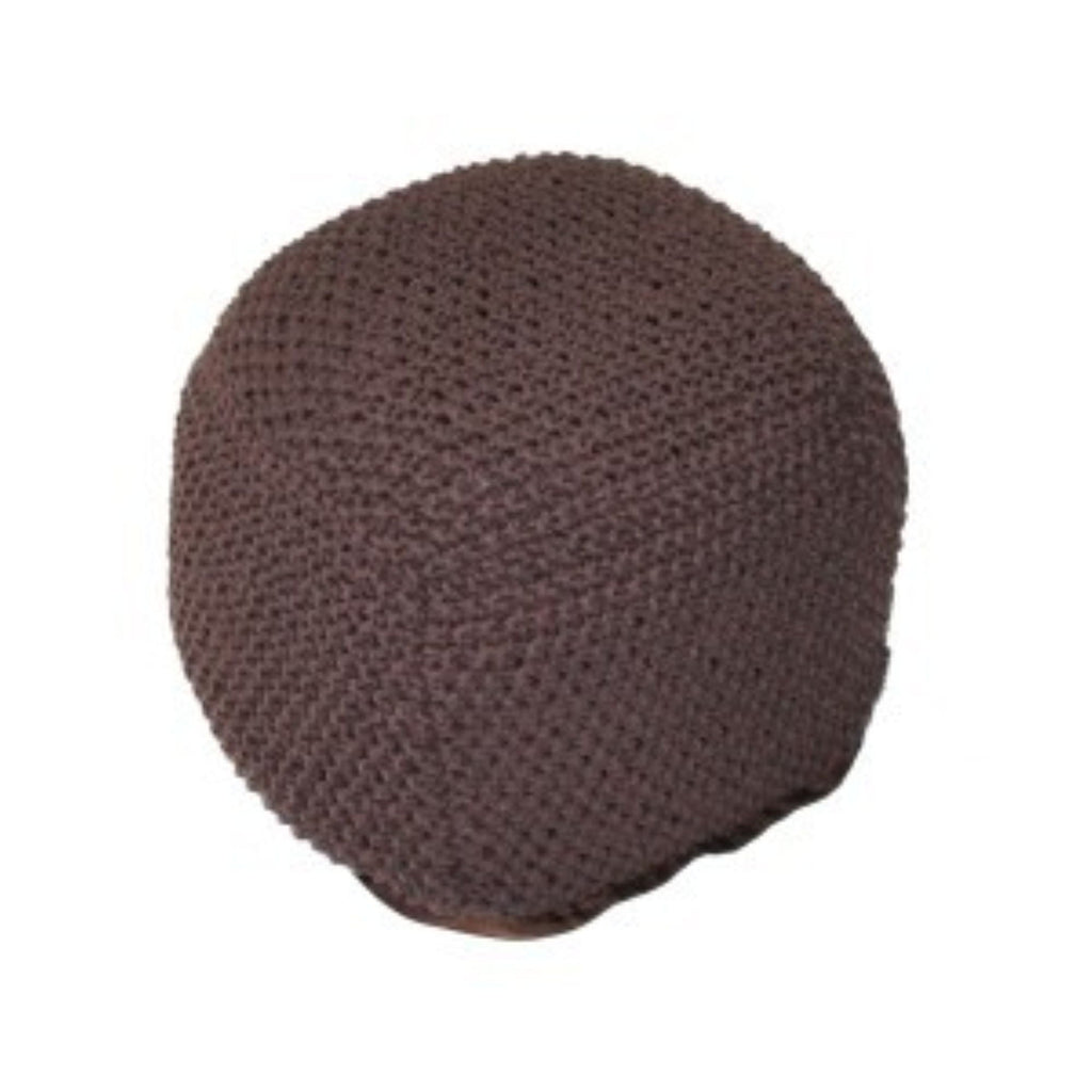 Semi Rounded Pouf, Cable Knitted, Perfect Seating