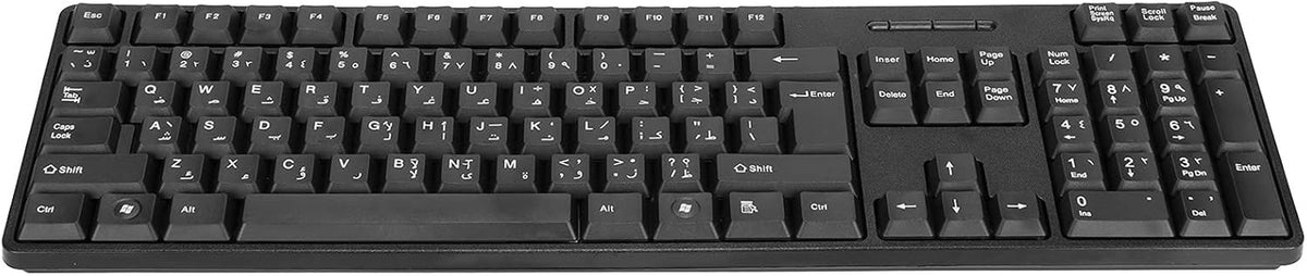 MC-689 USB Wired Arabic/English Keyboard, Ergonomic Mechanical for PC, Office, Home, Business, Laptops