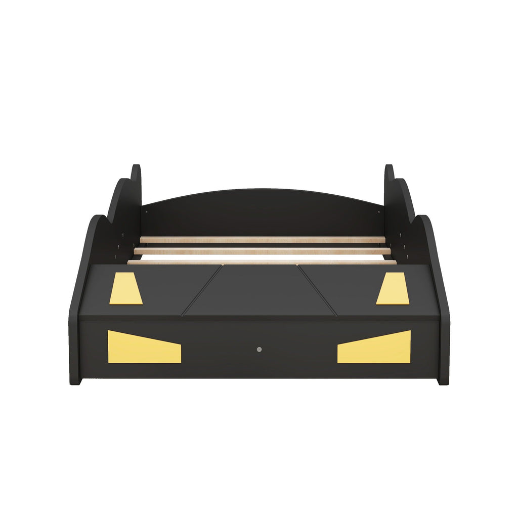 Race Car Shaped Platform Bed With Wheels And Storage