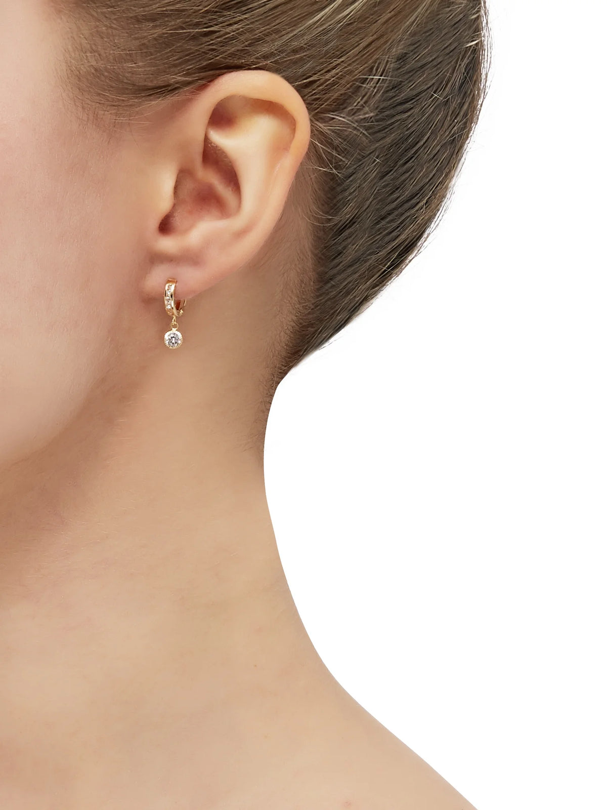 Cubic Zirconia Earrings in 10K Yellow Gold