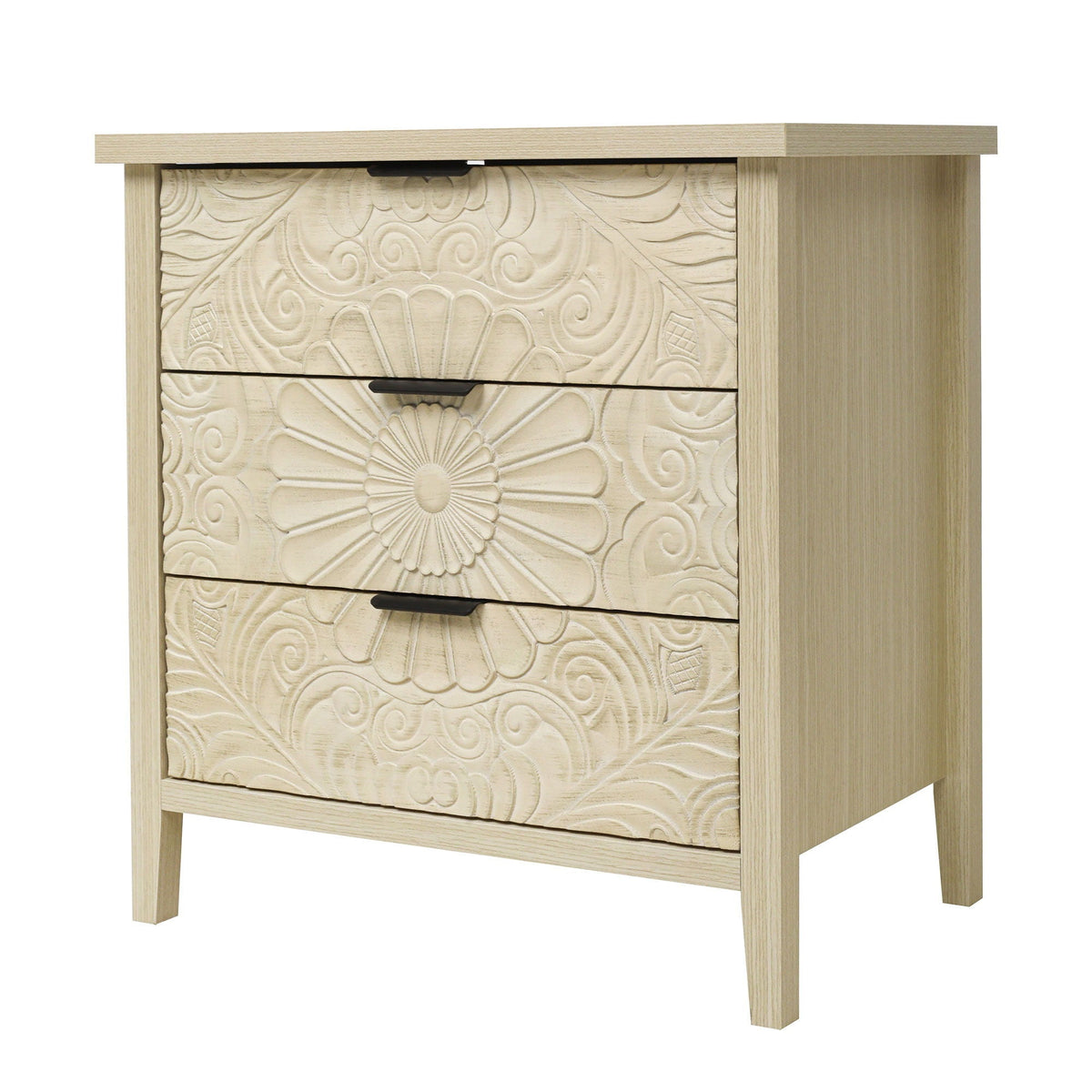 3 Drawer Cabinet - Natural Wood Finish