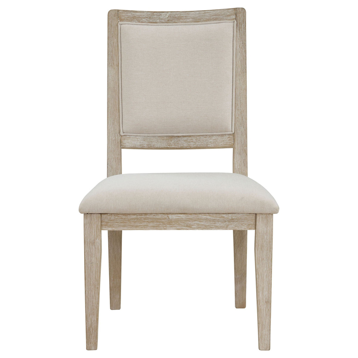 Rodota - 5 Piece Round Dining Table Set With Upholstered Chairs - White Washed