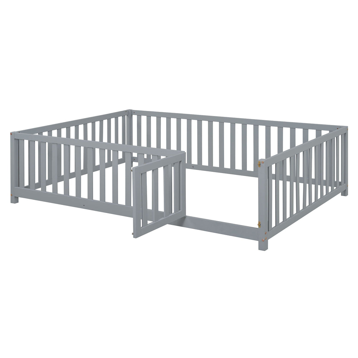 Daybed With Fence Guardrails And 2 Drawers, Split Into Independent Floor Bed & Daybed