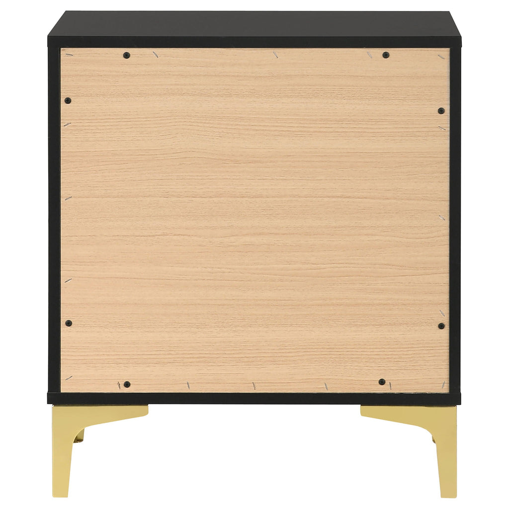 2 Drawer Rectangular Nightstand - Black