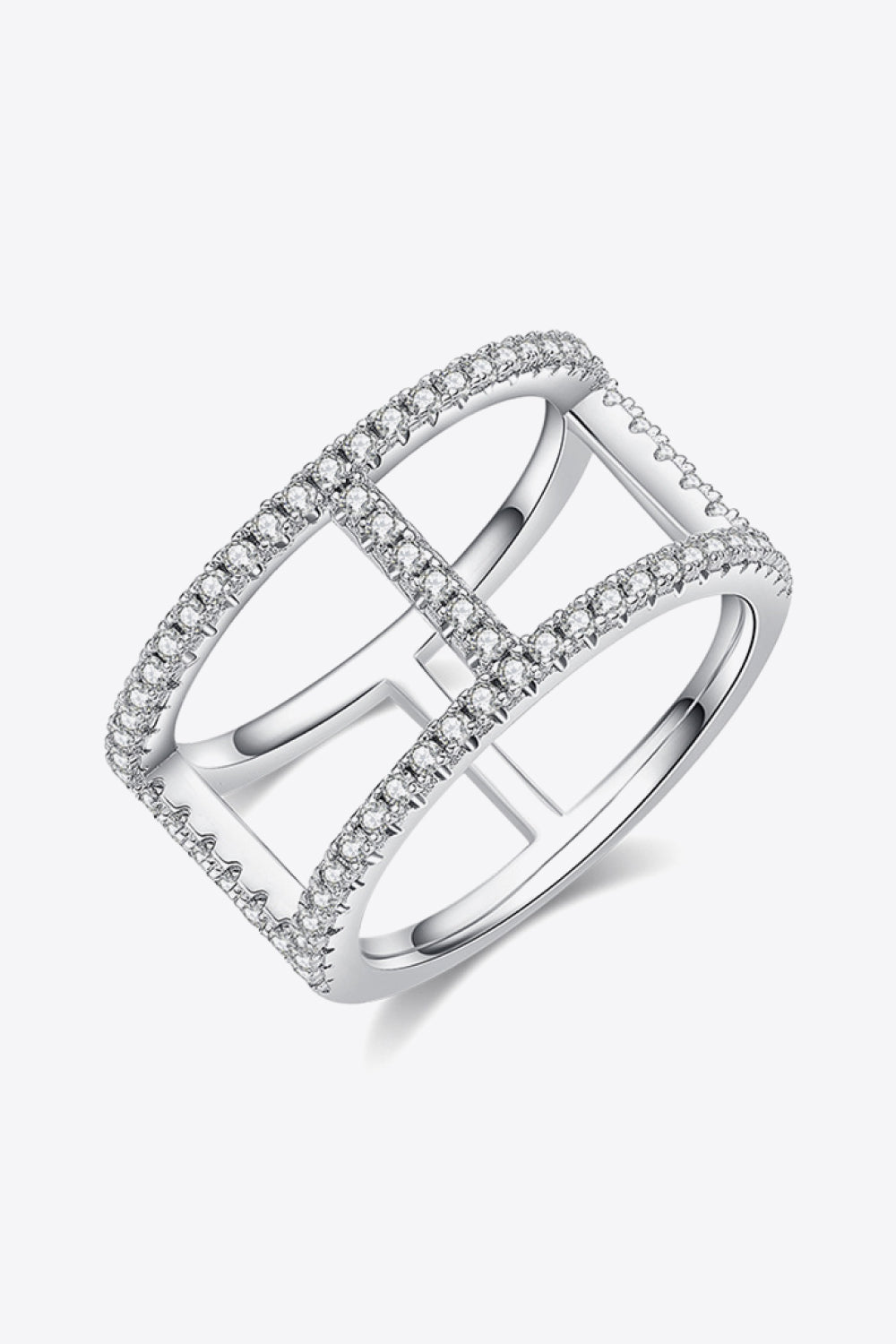 Always Get Better Sparkala™ Box Ring (Platinum Over Pure Sterling Silver)