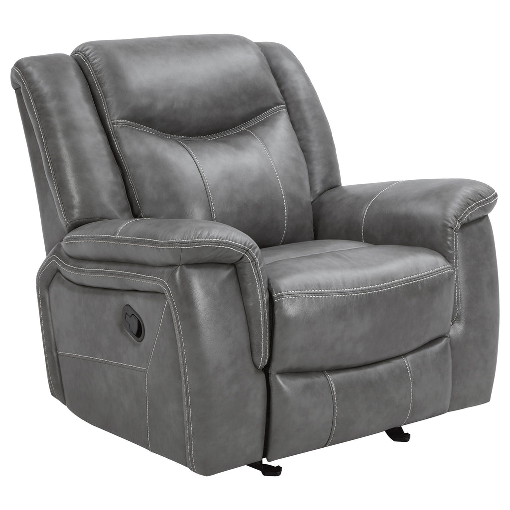 Encino - Upholstered Padded Arm Glider Recliner - Gray