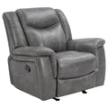 Encino - Upholstered Padded Arm Glider Recliner - Gray