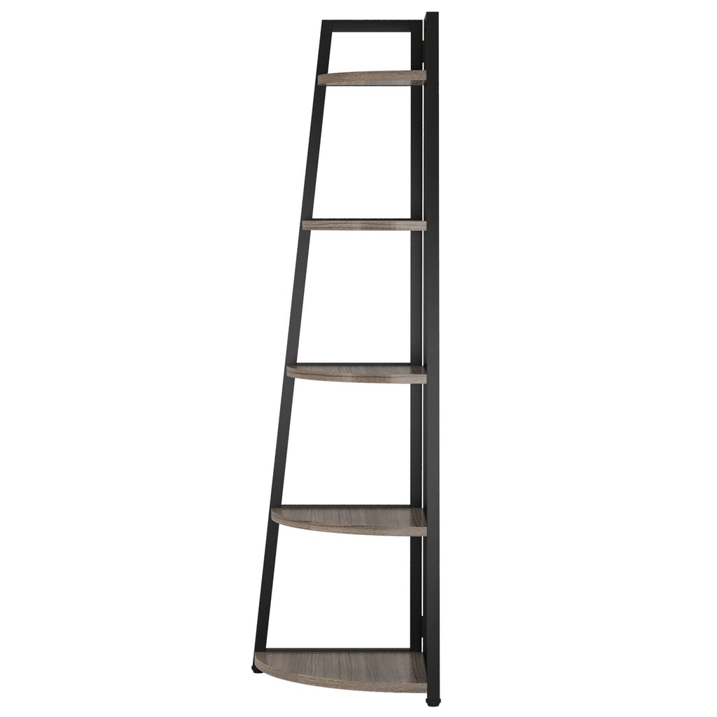 Tall 5 Tier Corner Bookshelf For Living Room
