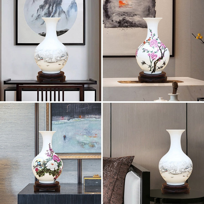 Jingdezhen Ceramics Chinese Style Vase with Base