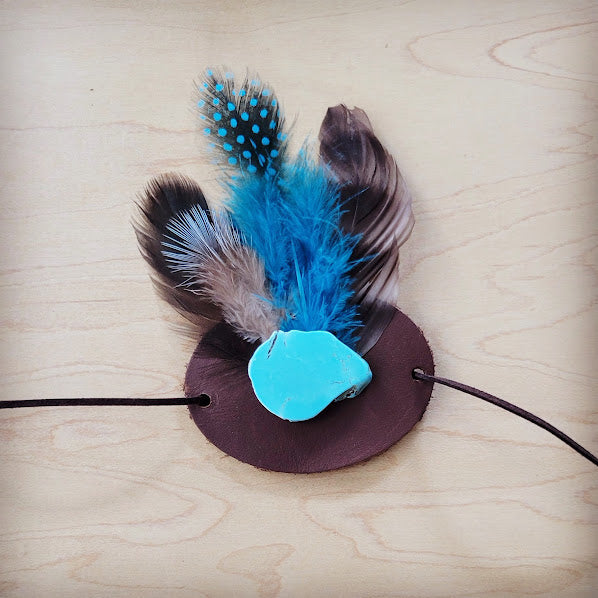 Boho Western Felt Hat w/ Choice of Turquoise Hat Accent-Tan 981d