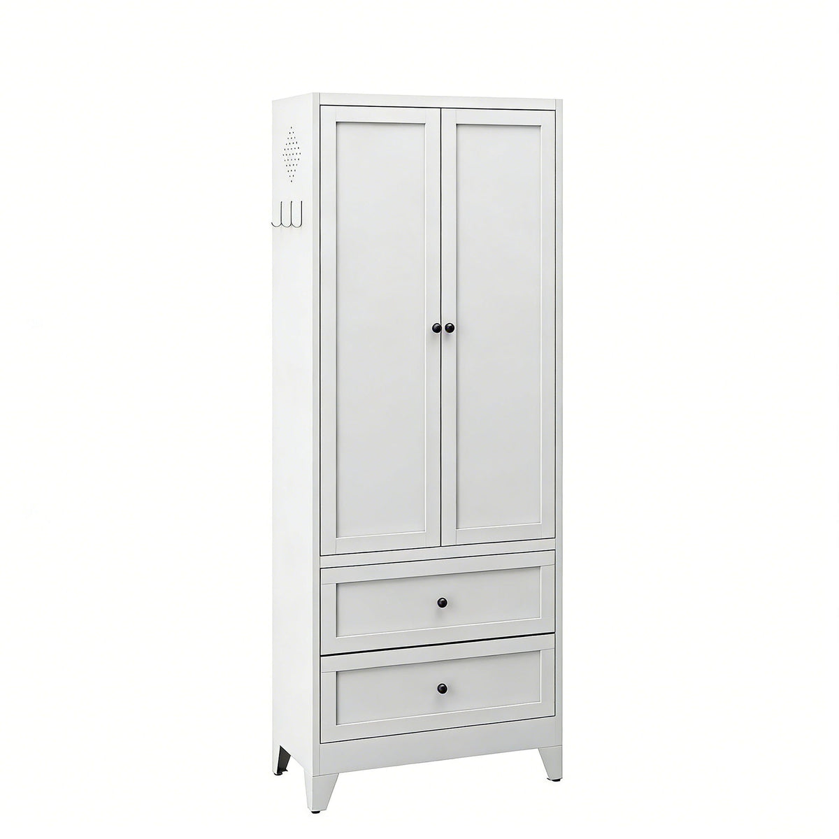 Pantry Cabinet With 2 Drawers, Freestanding Kitchen Storage Cabinet With Adjustable Shelves, Heavy-Duty Organizer For Spices, Dishware, Small Appliances - White