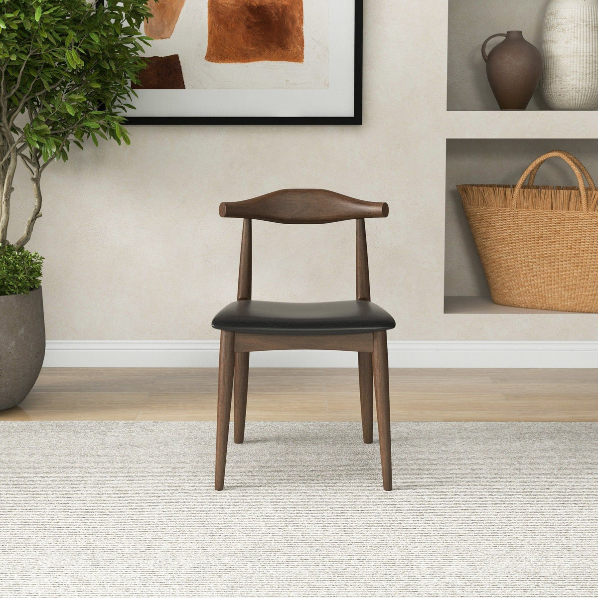 Destiny - Dining Chairs (Set of 2) - Black / Dark Brown