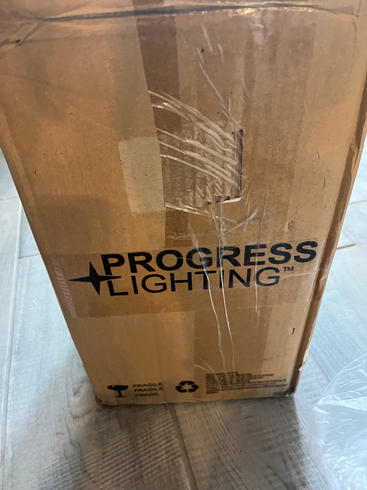 Open Box Progress Lighting Boxwood Collection 1-Light Clear Seeded Glass Craftsman Outdoor Small Wall Lantern Light Antique Bronze, 11.75x6.25x6.25