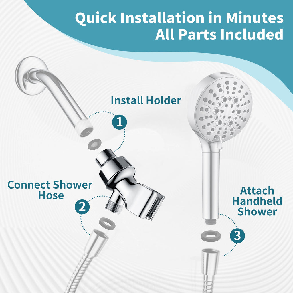 All Metal Shower Head Holder for Handheld Shower Head, Universal Bracket