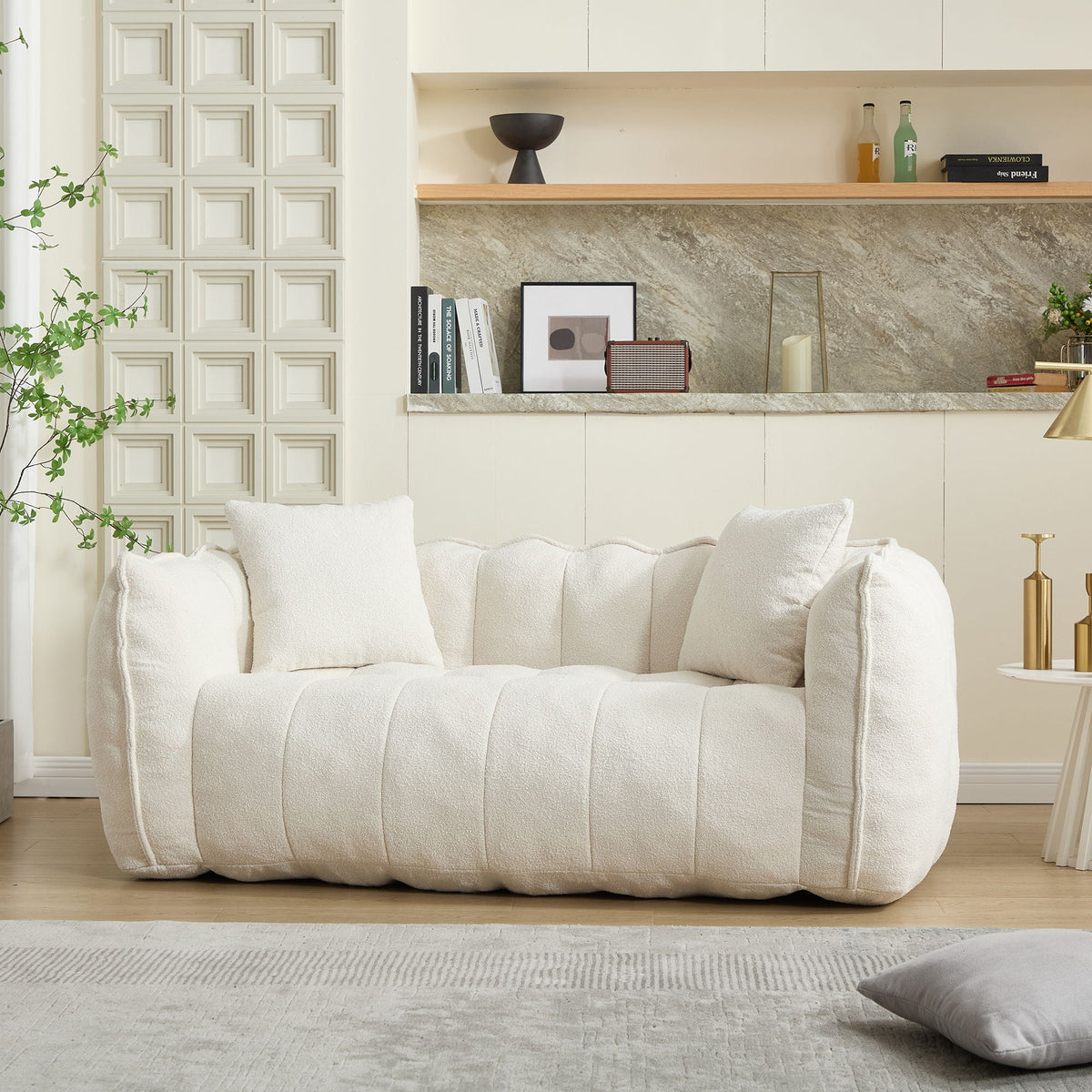 Cozy Beanbag Chair With High Resilience Foam Core For 2