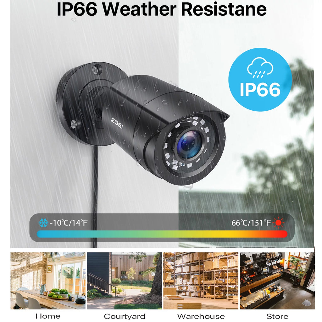 H.265+ 8CH 5MP Lite DVR 1080P Home Security Camera System Outdoor, 8Pcs 1080P 1920TVL Surveillance Weatherproof Bullet Cameras,80Ft IR Night Vision,Motion Alert,Remote Access(No HDD , Wired)
