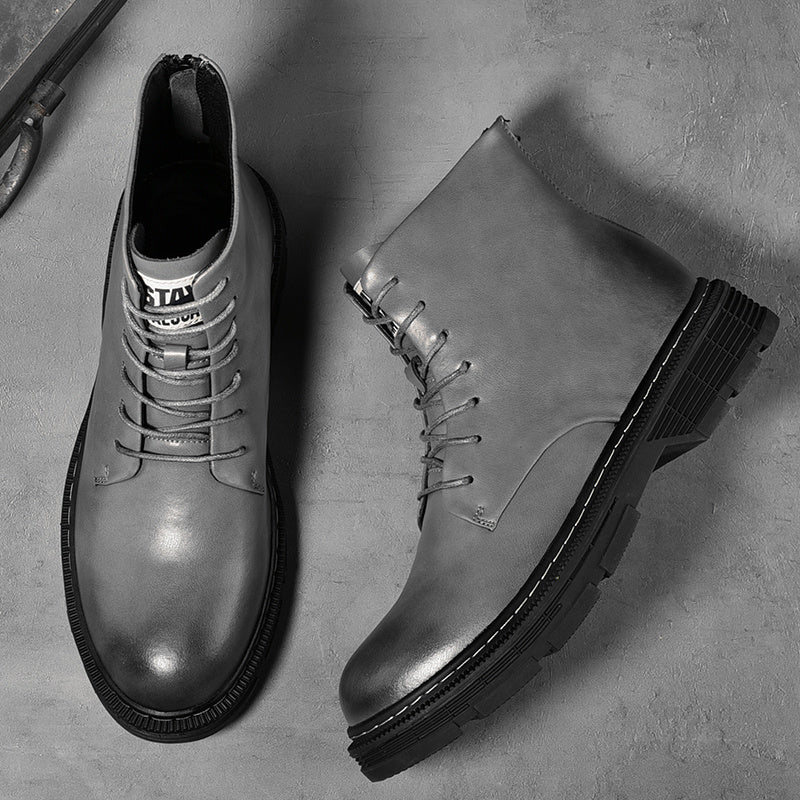 Fashion Zipper Tooling Boots Outdoor Leisure Platform
