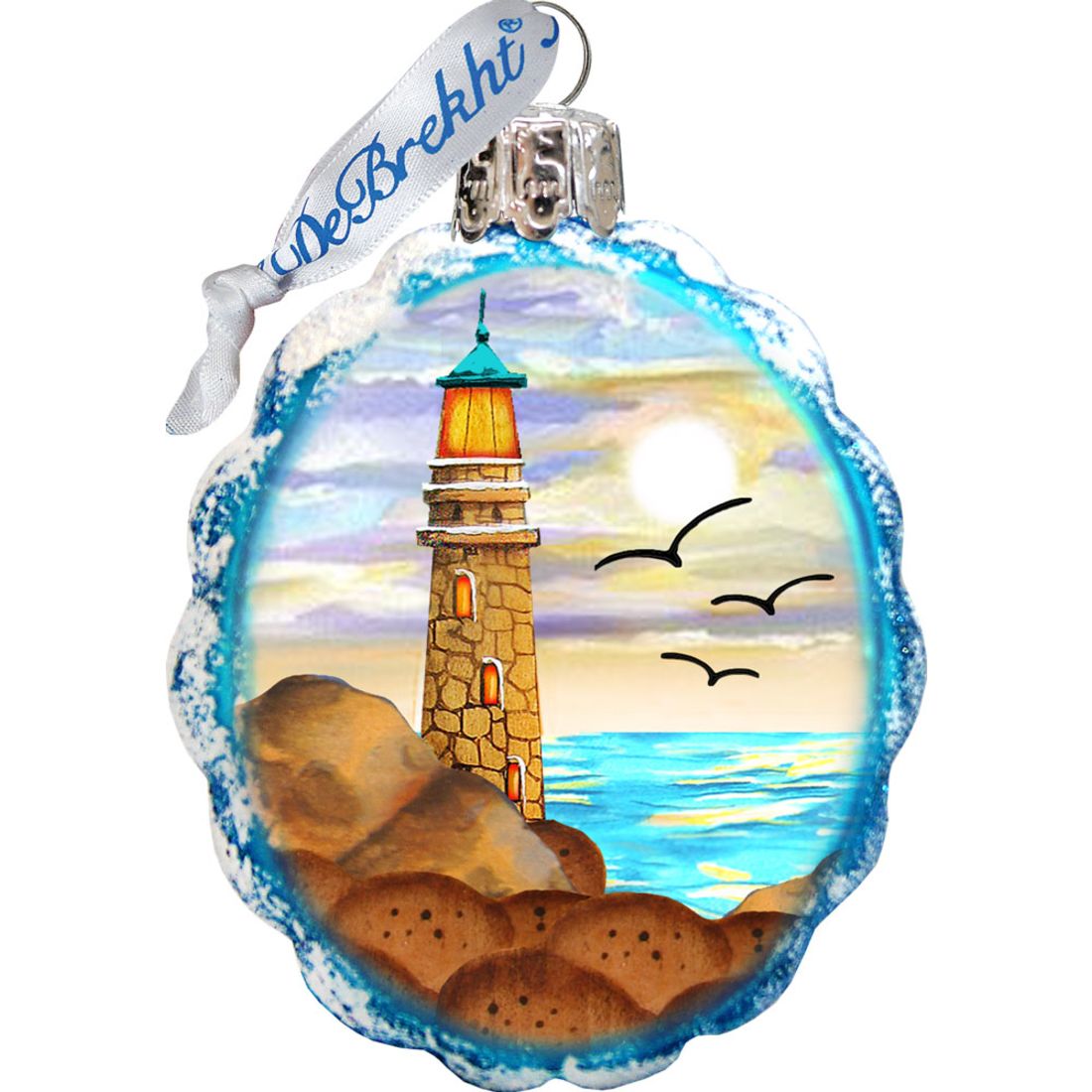 Coastal Mercury Glass Ornaments Set of 3 by G. DeBrekht - Coastal Holiday Decor - 770104S3