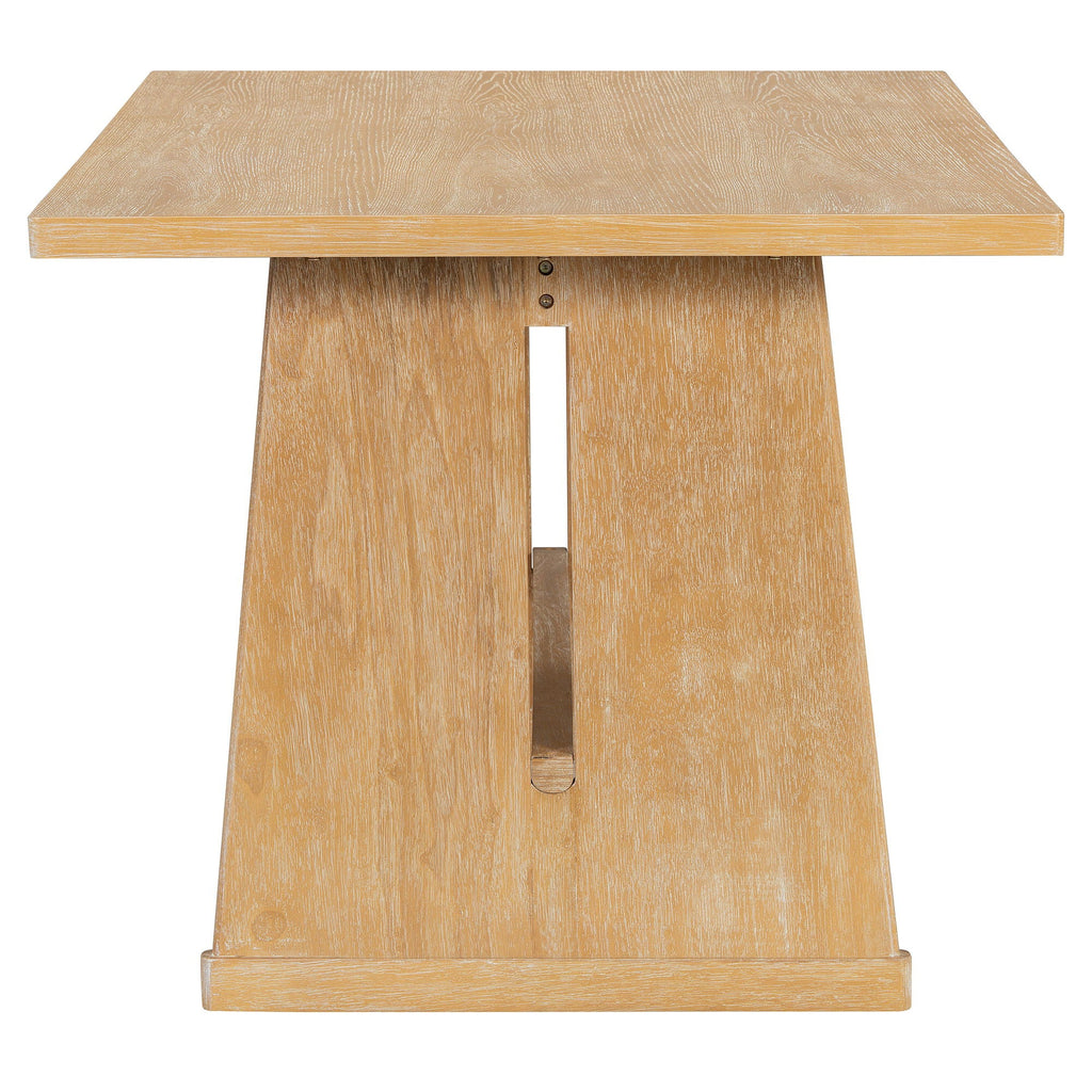 Dining Set With Rectangular Table, 4 Upholstered Chairs & 1 Padded Bench