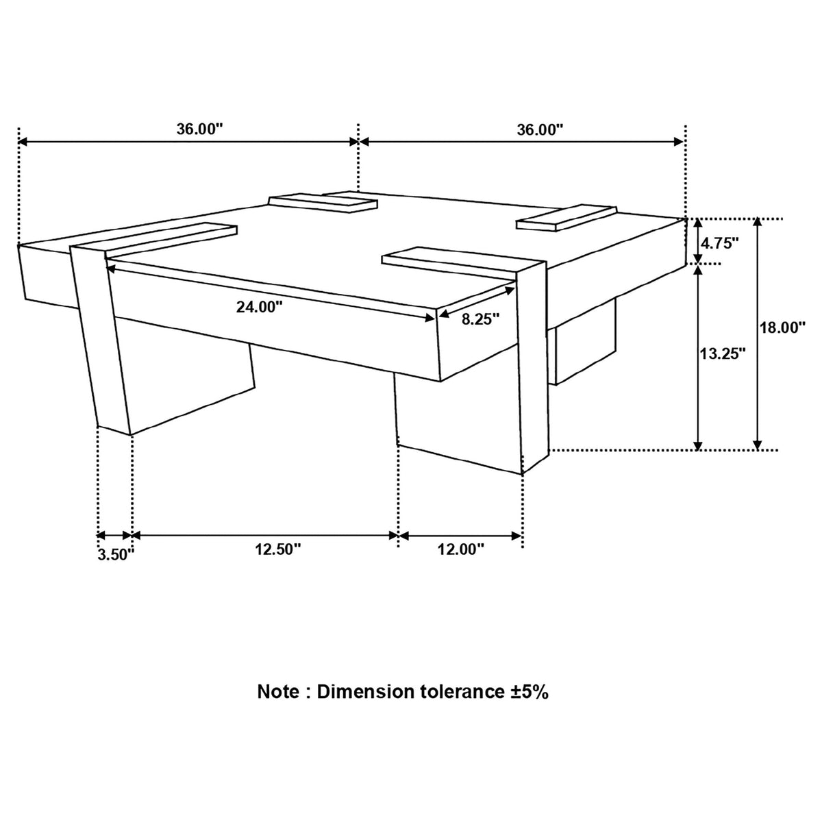 Kuboloa - Square Coffee Table - Natural