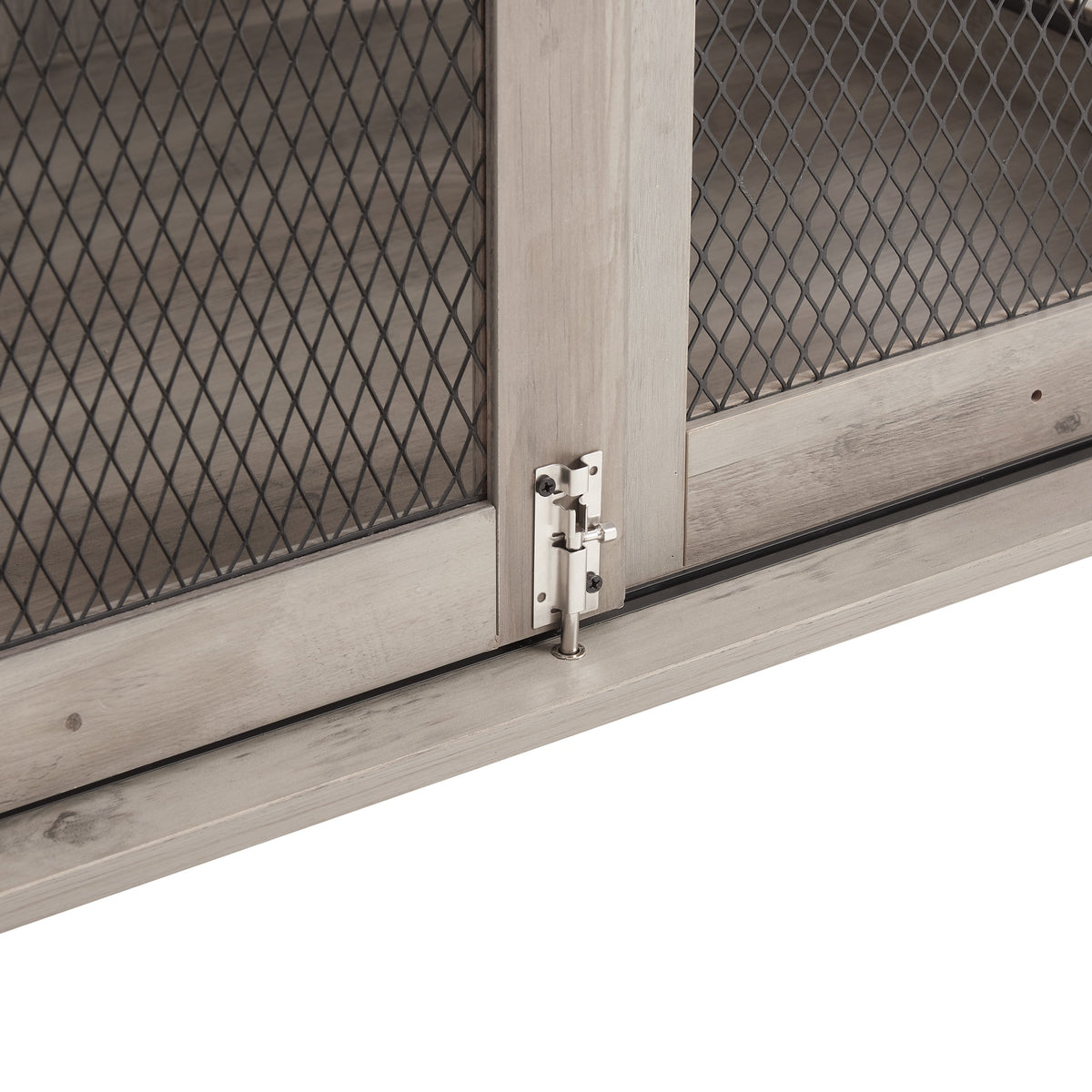 Farmhouse Dog Cage Crate Furniture with Sliding Barn Door