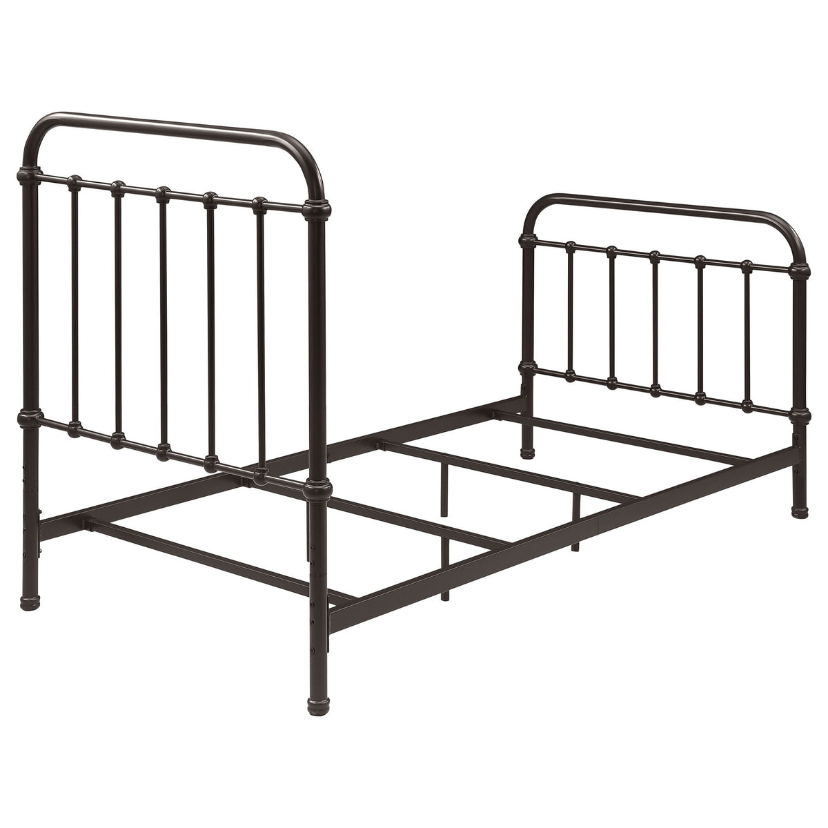 Twin Panel Bed With Ornate Design - Bronze