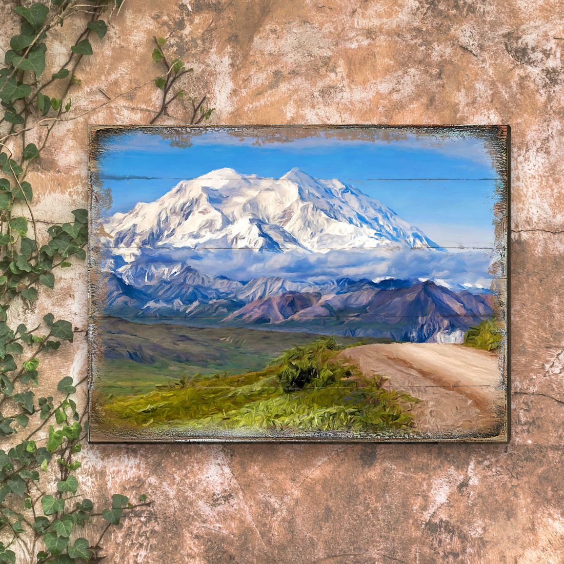 Mountain View Art Wooden Wall Art by Nature Wonders - Nature Wildlife Decor  - 95242B