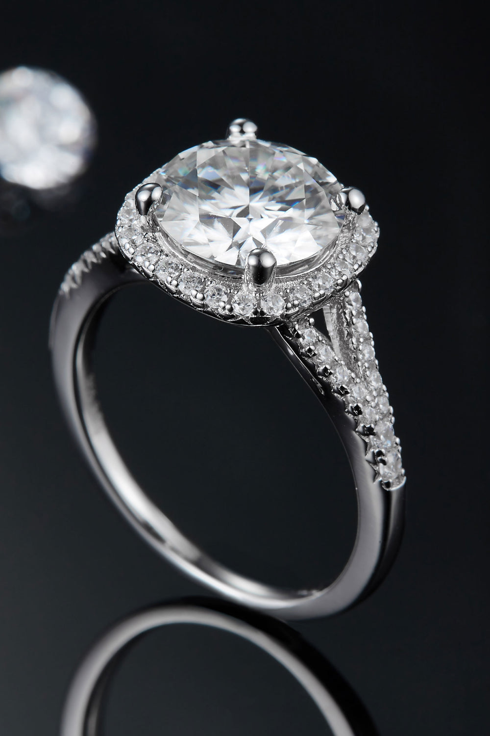 3 Carat Brilliant Round Cut Sparkala™ Halo Ring (Platinum Over Pure Sterling Silver)