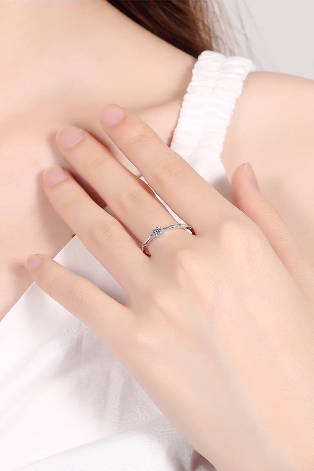Sparkala™ 925 Sterling Silver Rhodium-Plated Beaded Ring