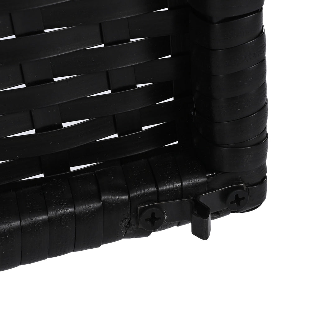 K&K 47.5"W Wicker Outdoor Storage Cabinet with Tempered Glass Top