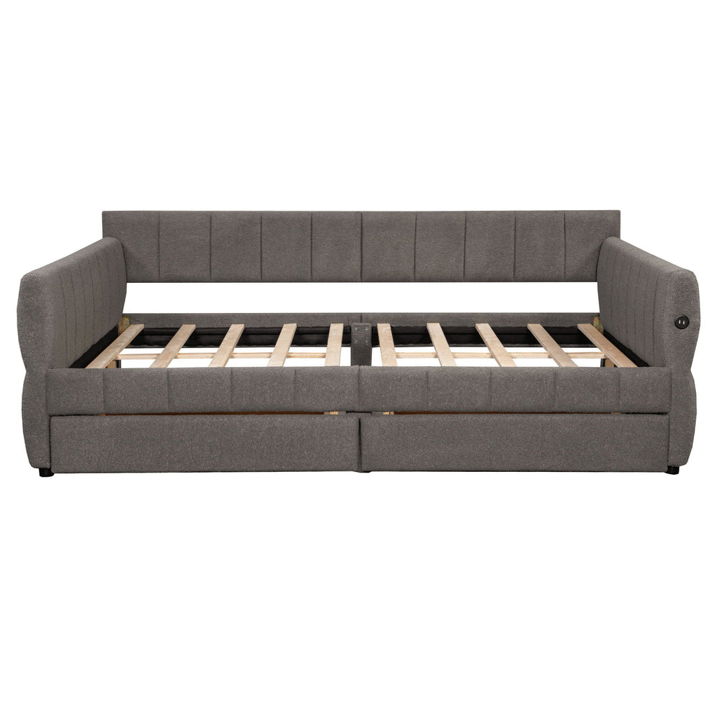 Upholstered Platform Bed With USB Charging