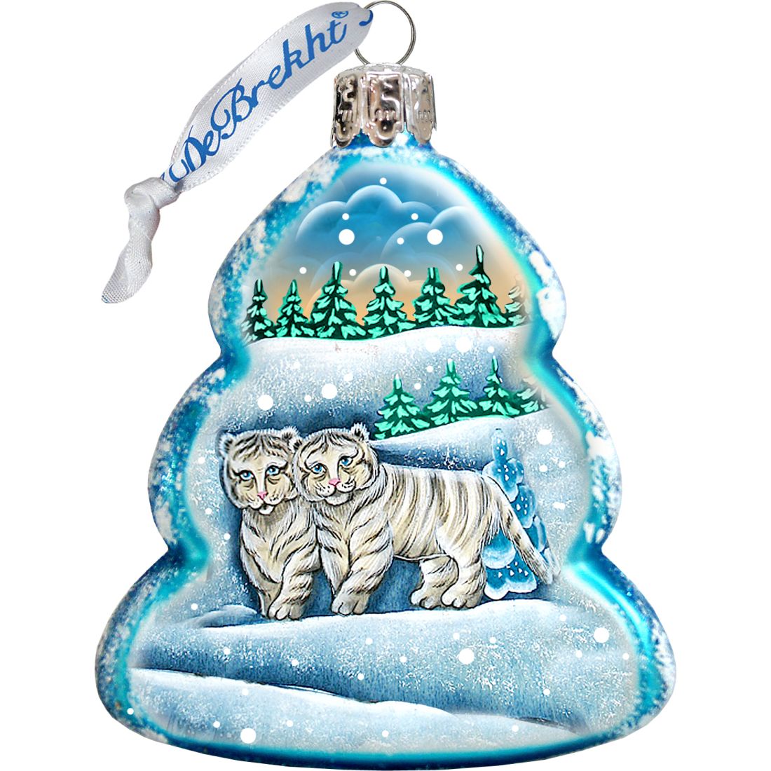 White Winter Mercury Glass Ornaments Set of 3 by G. DeBrekht - Wildlife Holiday Decor - 770111S3