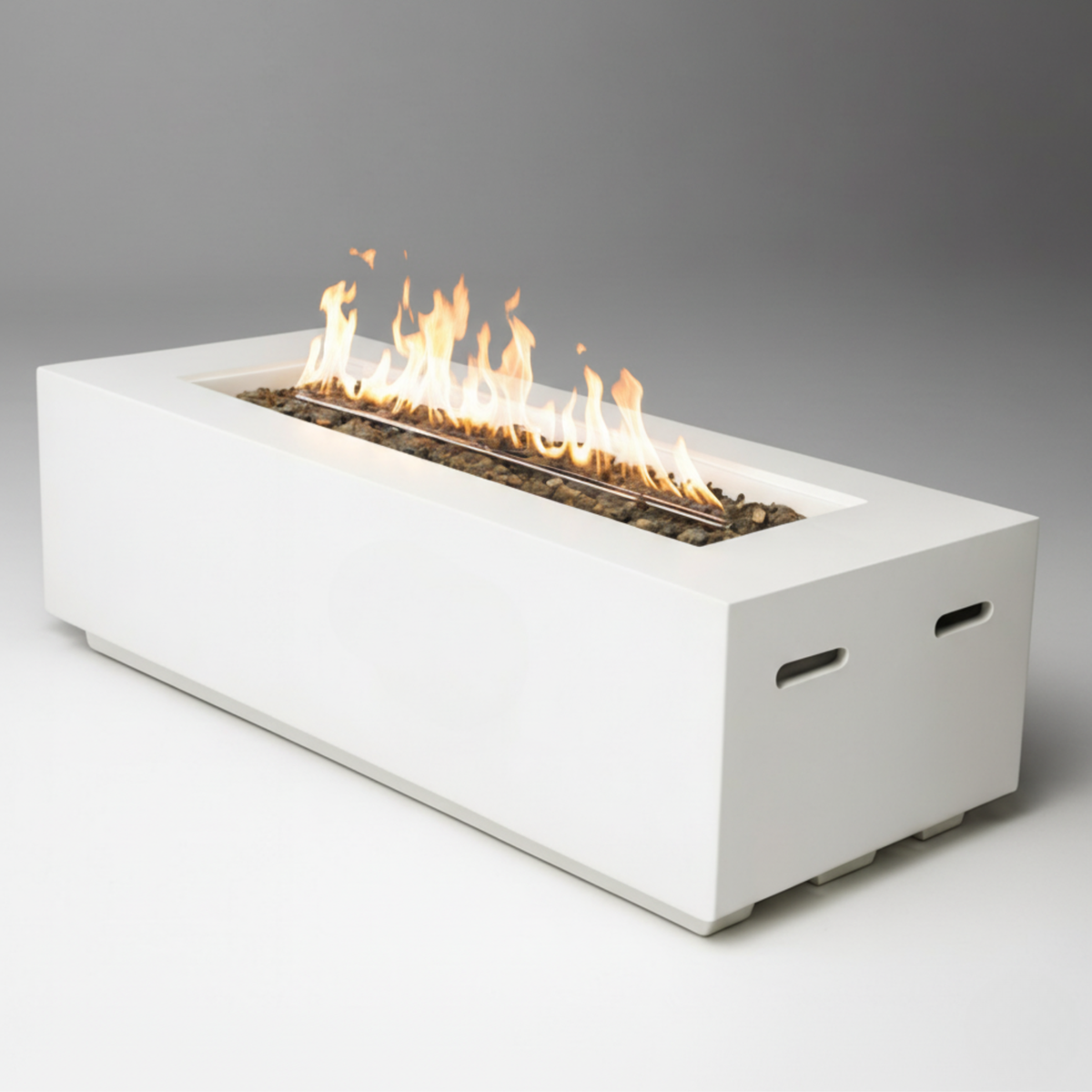 Outdoor Rectangle Propane Fire Pit Table 60inch, White