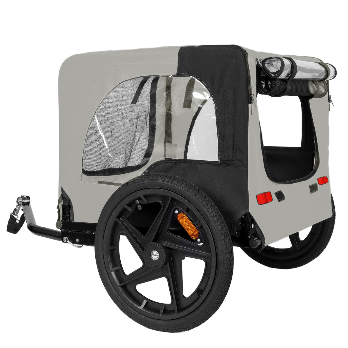 Outdoor Heavy Duty Collapsible Pet Bike Trailer with 16-Inch All-Terrain Wheels