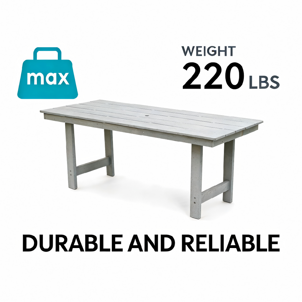 HDPE Outdoor Patio Dining Set - Table and Six Chairs