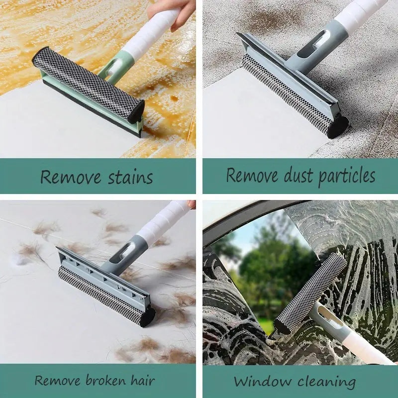 3-in-1 Glass Cleaner with Spray & Double-Sided Wiper