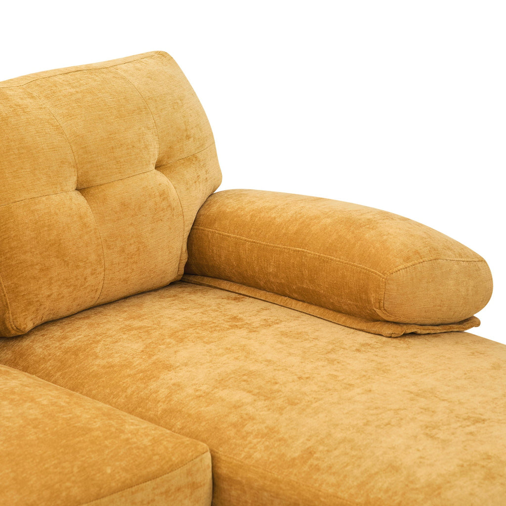 U-Shaped Sectional Sofa 103.5" Fabric Couch With Dual Chaise Lounges, Storage Pockets, Armrest Pillows