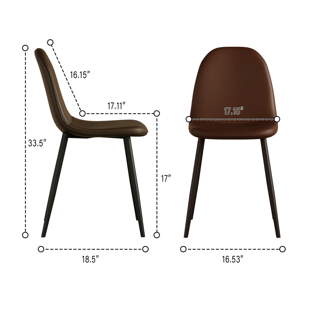 Modern Dining Chairs With Soft Upholstered Seat, Spoon Shape Design