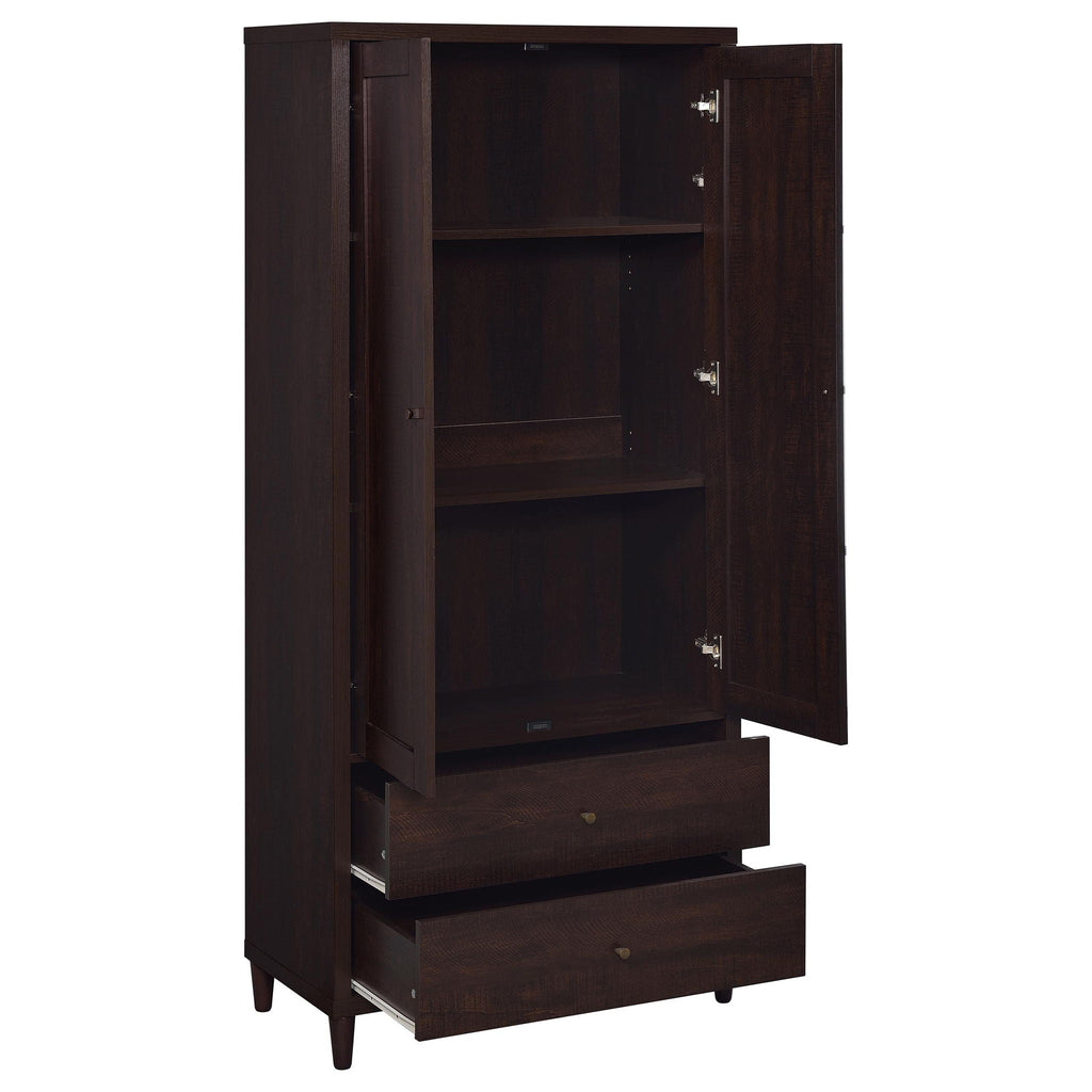 Nestor - 2 Drawer Tall Accent Cabinet With 2 Doors - Rustic