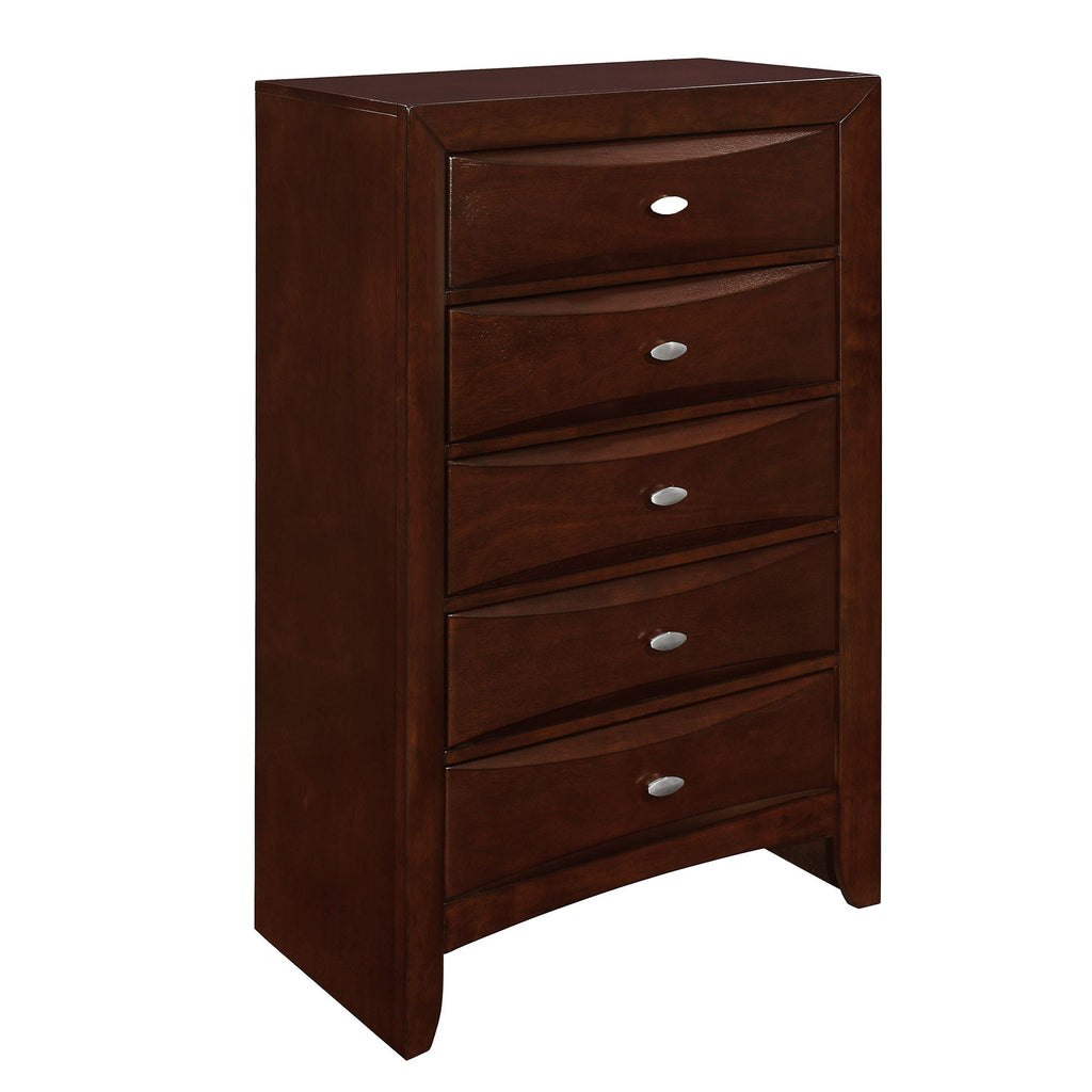 Lucille - 5 Piece Bedroom Set With Storage Drawers And Bookcase Headboard