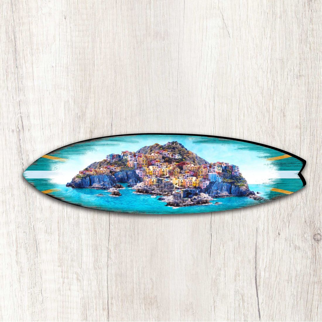 Island Surfboard Coastal Outdoor Decor Large Ornament by G. DeBrekht - Coastal Holiday Decor - 8490101MS