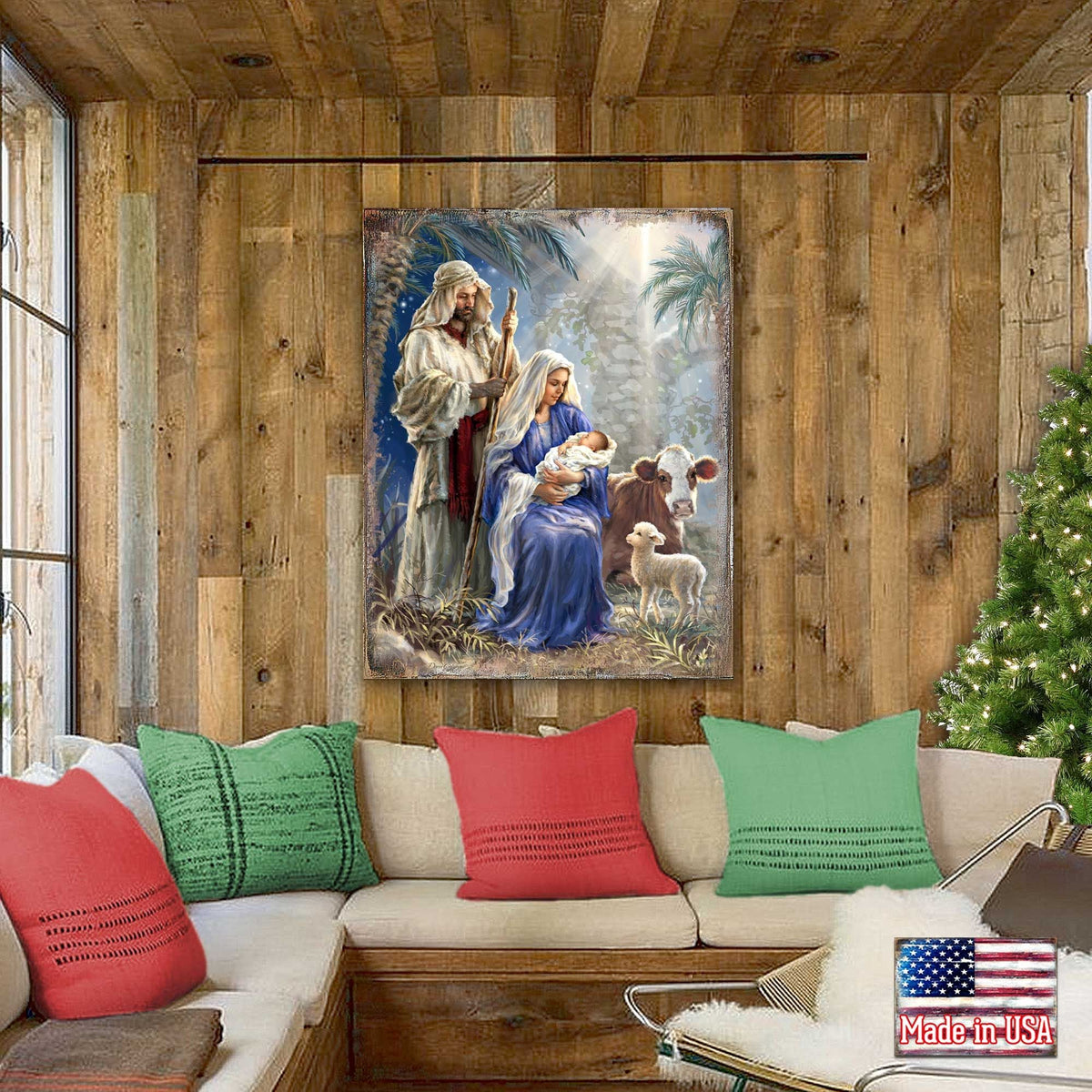 Holy Night Wooden Wall Art by D. Gelsinger - Nativity Holiday Decor - 95631B-1618