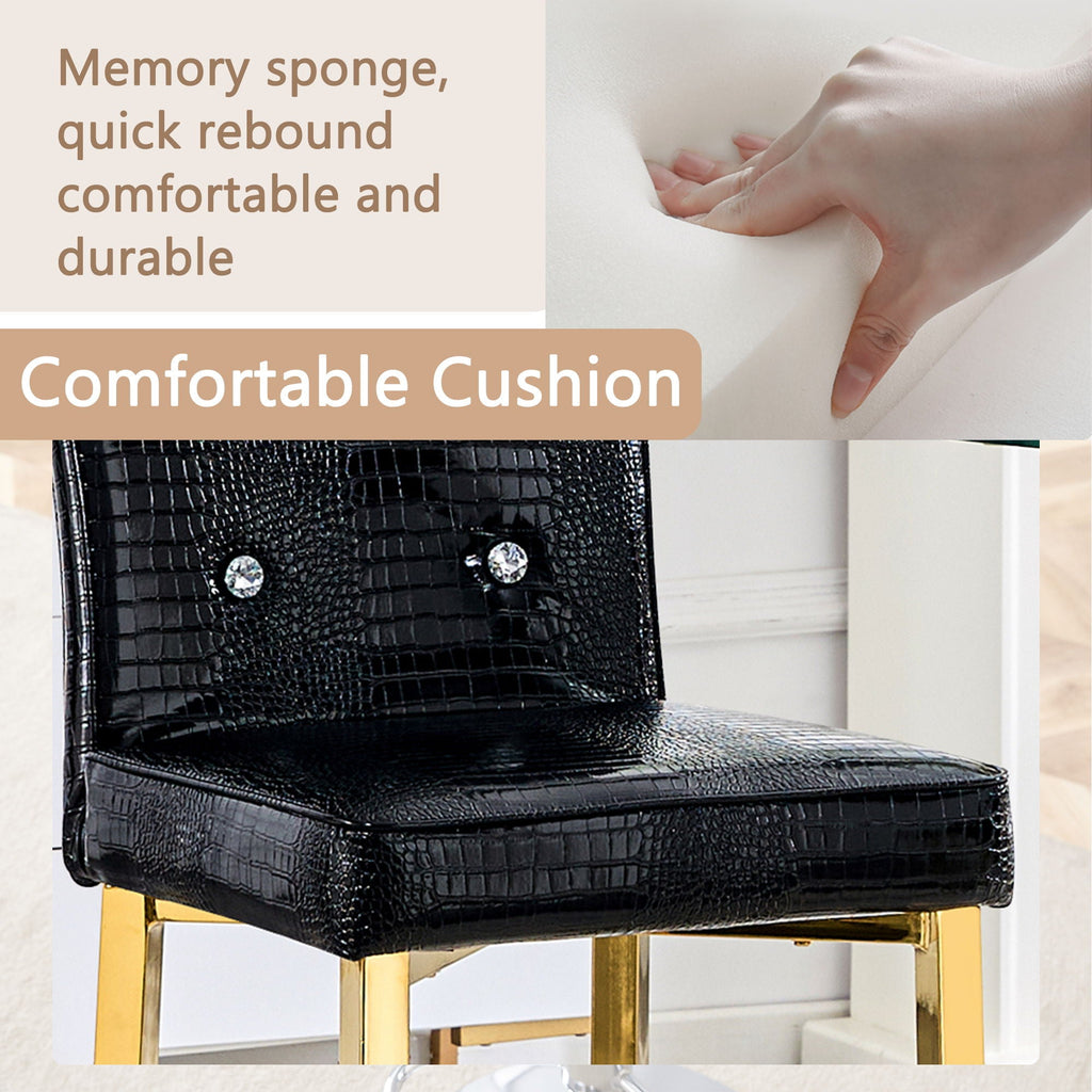Bar Chairs With Crystal Clasp Design (Set of 2)