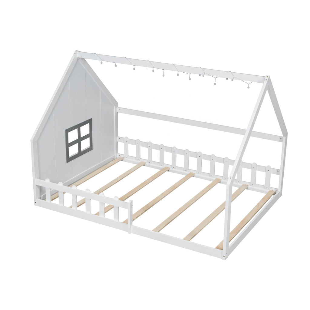 House Bed With Window And Fence